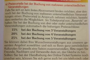 20% bei 4 Veranstaltungen