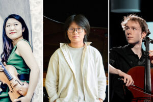 Tianwa Yang (Violine), Lionel Martin (Violoncello) und Magdalene Ho (Klavier)
